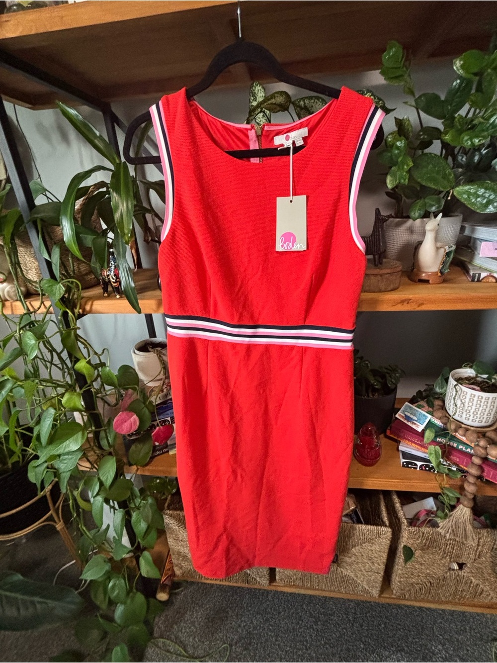 Boden Red Midi Dress NWT | Size 10L - Picture 2 of 7